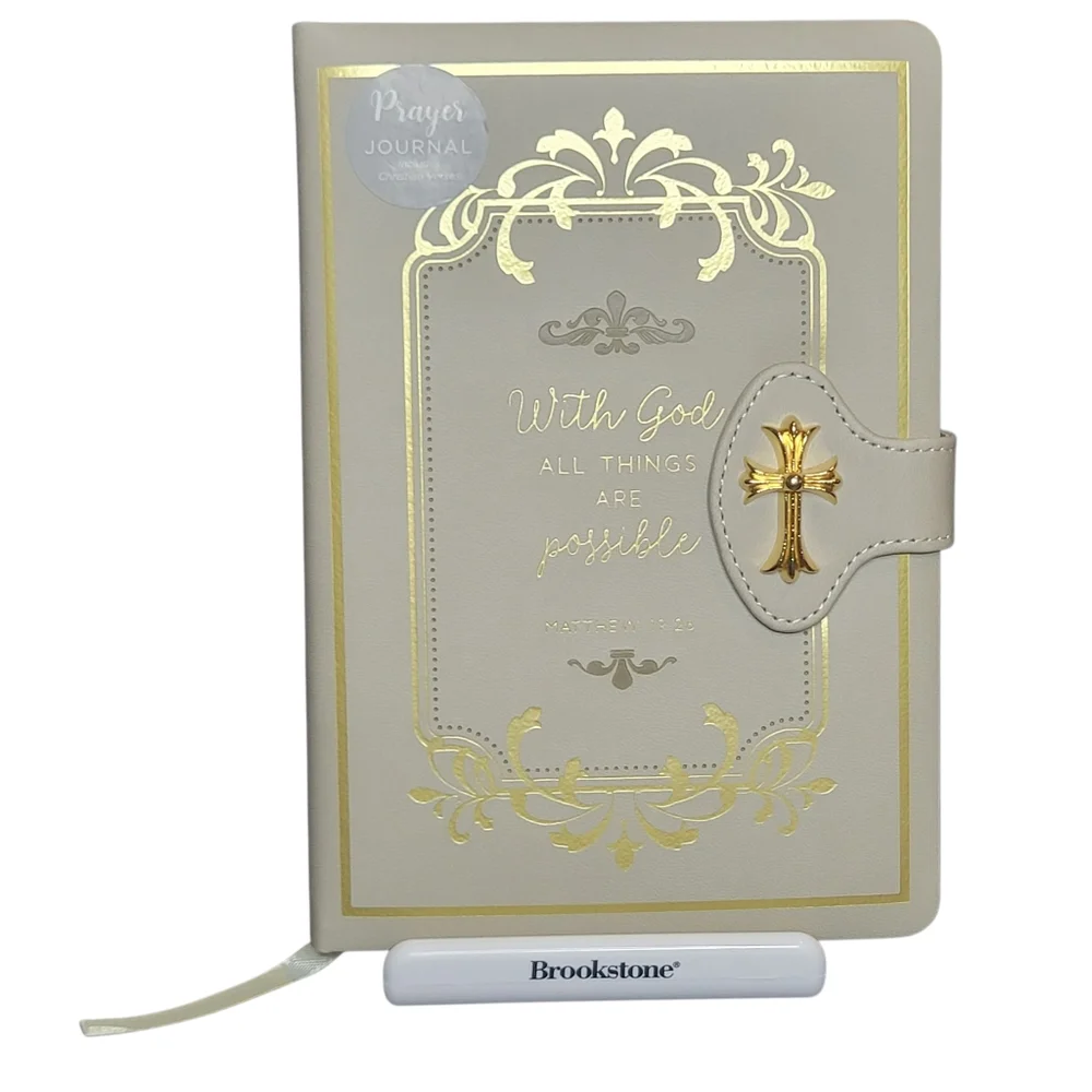 With God, All Things Are Possible. Journal with Gold Cross Clasp NEW